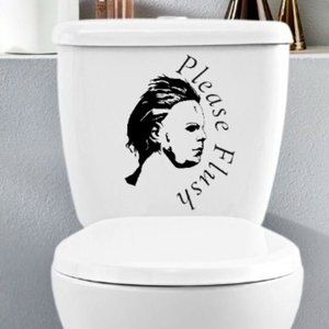 michael myers please flush , funny ,  sticker vinyl  decal , autocollant